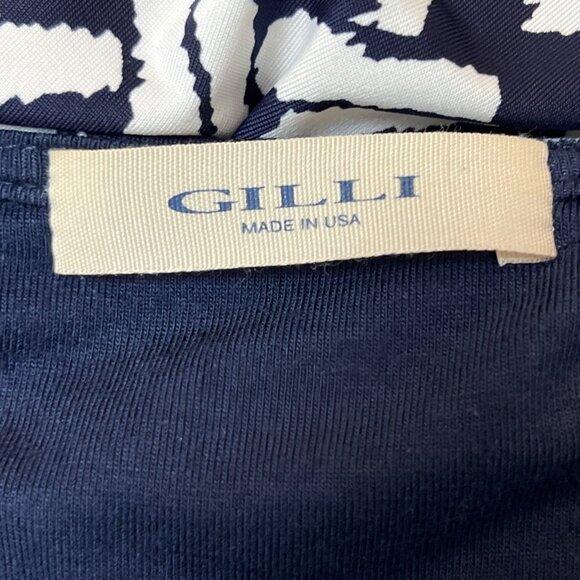 Gilli Womens Navy & White Wrap Dress With Geometric Pattern Sz XS - Picture 5 of 7